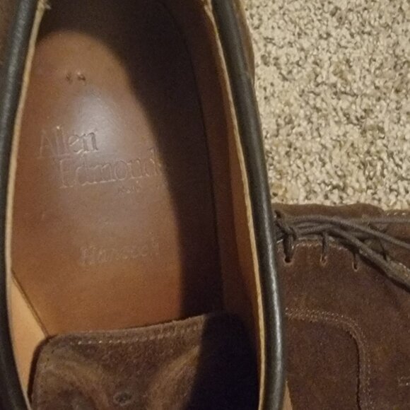Allen Edmonds Handcock 10.5 D Men's Split Toe Blucher Oxford Shoes Suede - Picture 7 of 7